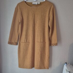 Cynthia Rowley Mustard Yellow Textured Dress